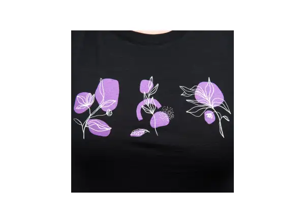 Sensor Merino Air Bloom Damen T-Shirt Kurzarm schwarz