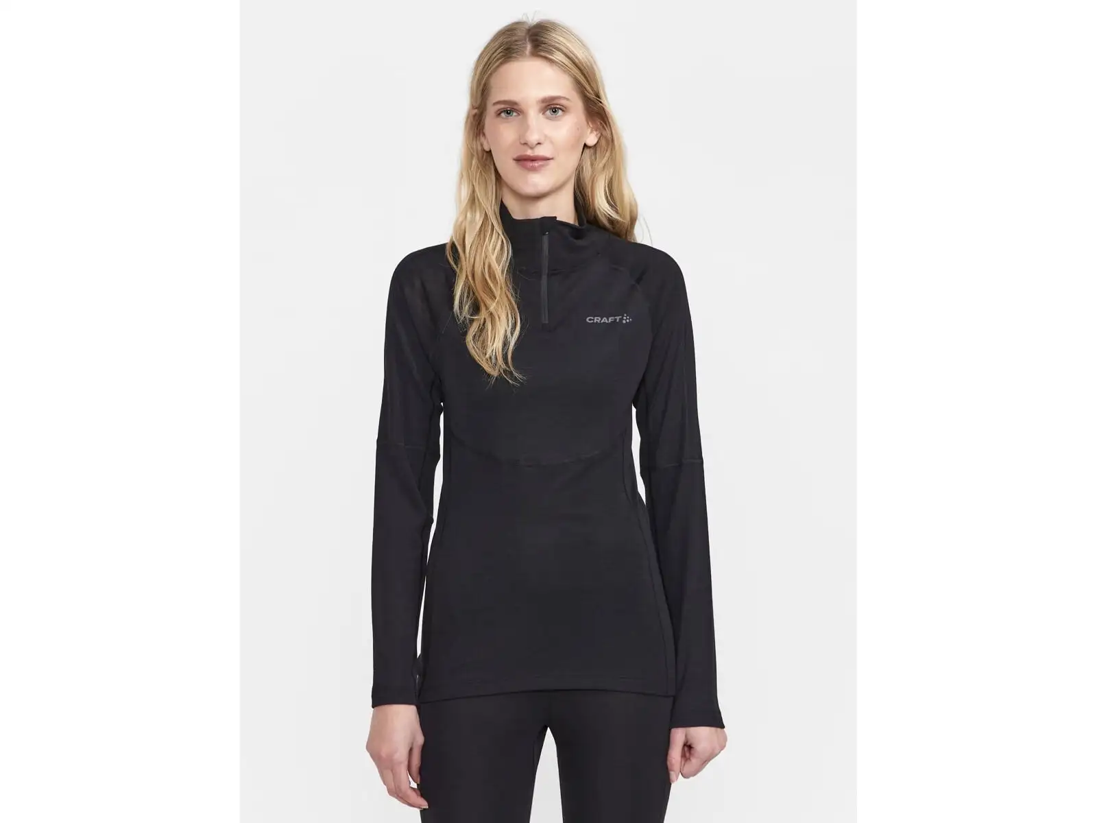 Craft ADV Wool Merino Damen Langarmshirt mit Reißverschluss schwarz