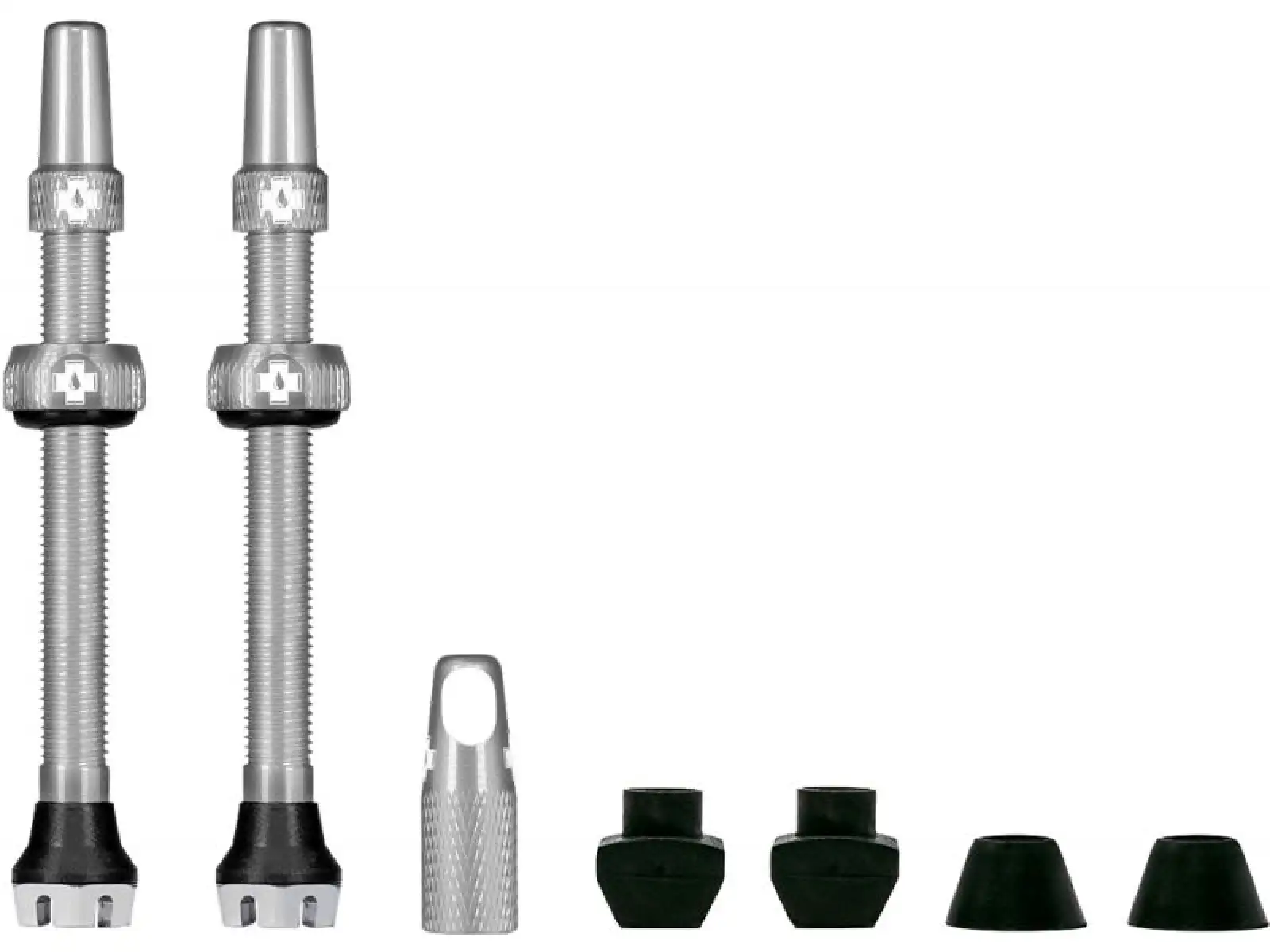 Muc-Off Tubeless Presta Valve KIT V2, 2 Stück, Silber