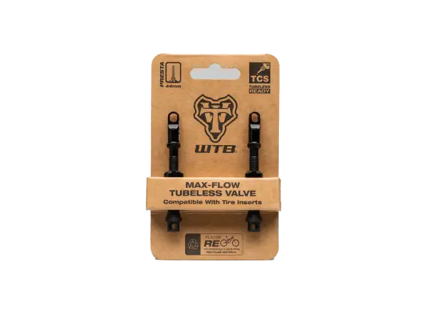 WTB TCS AL Max-Flow Presta Valve Tubeless Ventile 65mm schwarz 2 Stk