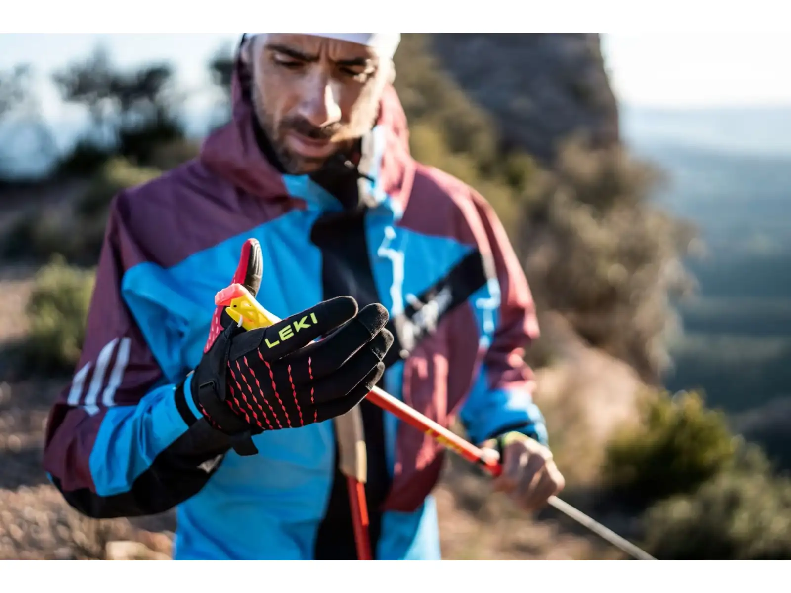 Leki Ultra Trail Storm Shark Laufhandschuhe Black/Red/Neon Yellow