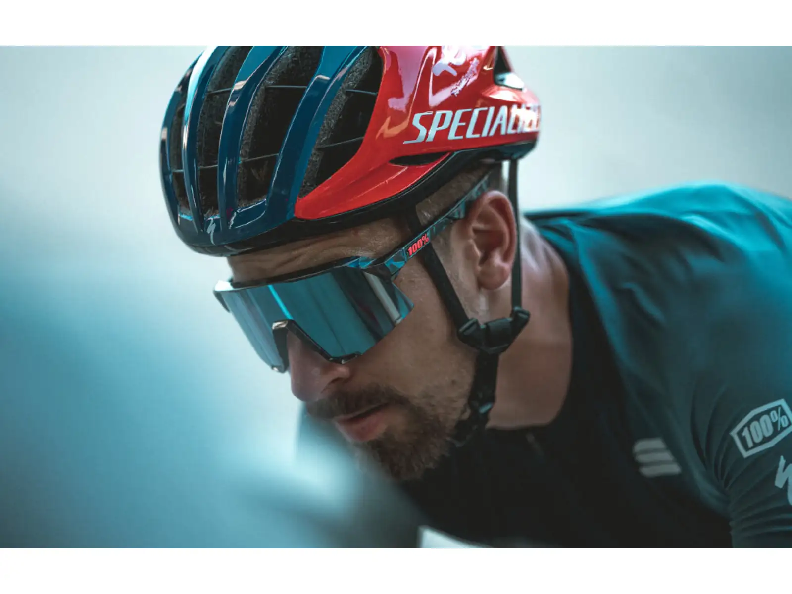 100% S3 HiPER Fahrradbrille Schwarz Holographisch/Blau Multilayer Spiegelglas