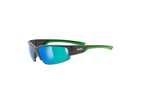 Uvex Sportstyle 215 Brille Black Matt Green/Green