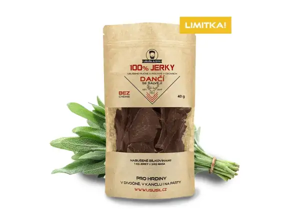 Usušil & syn 100% JERKY Rindfleisch mit Salbei 40 g