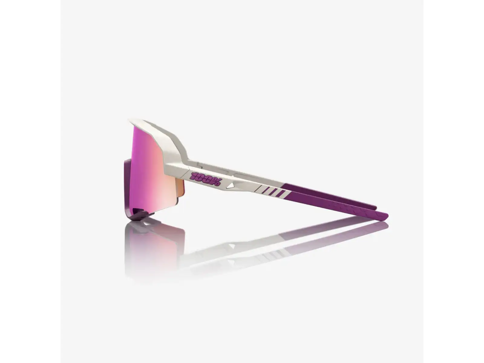 100% Slendale Sonnenbrille – Matte Chalk mit Purple Multilayer Mirror Lens