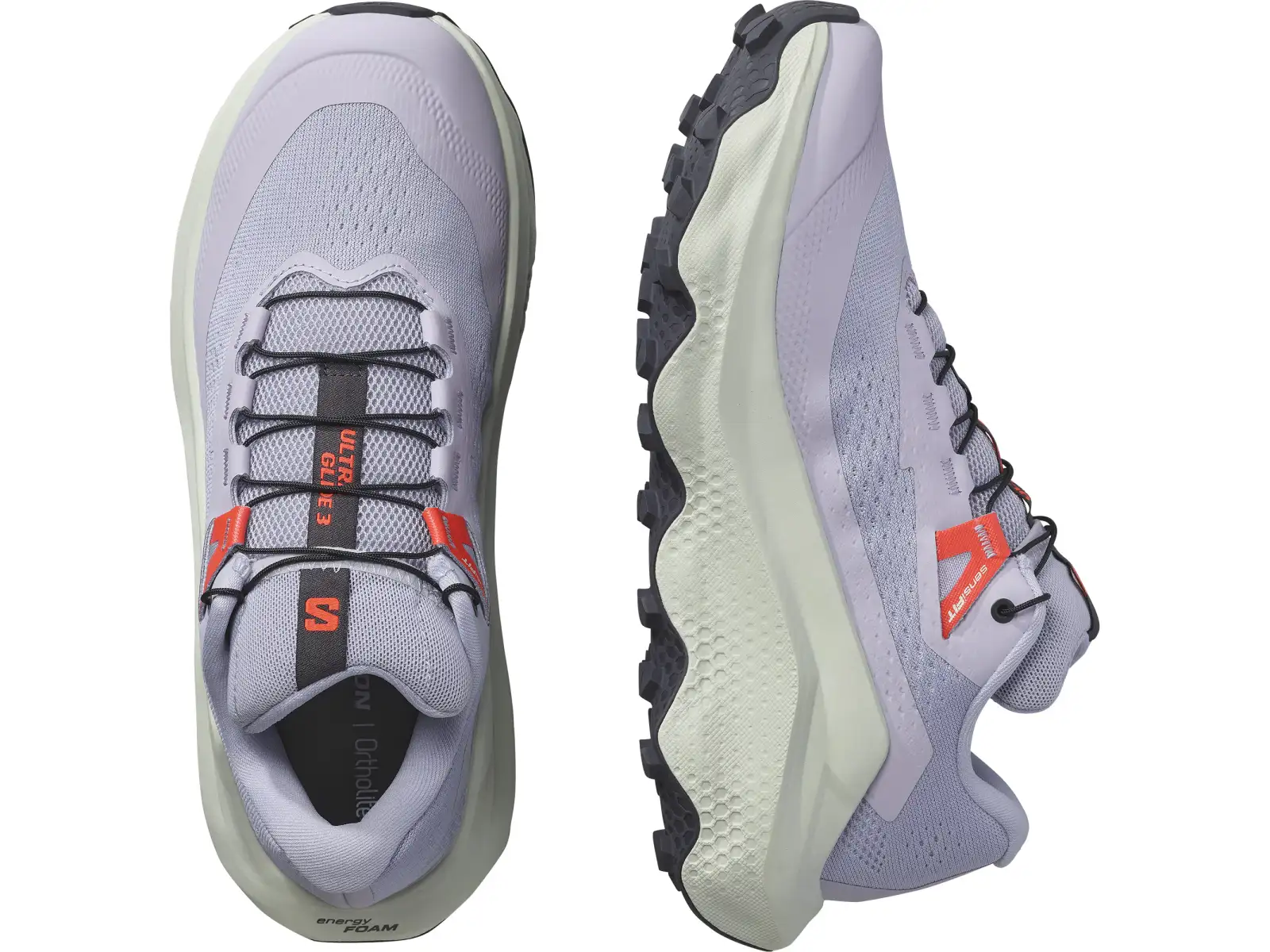 Salomon Ultra Glide 3 Damenlaufschuhe Cosmic Sky/Icicle/Neon Flame