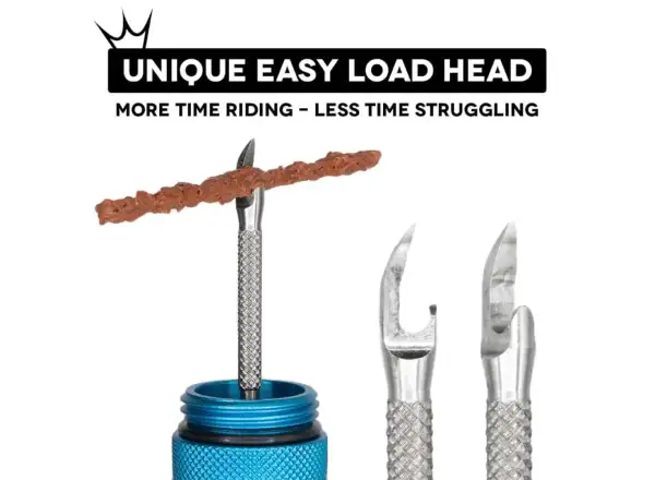 Peatys Holeshot Reparaturset für schlauchlose Reifen in Silber.