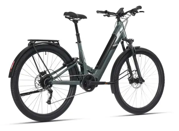 Rock Machine Crossride e450 FS Tiefeinstieg vollgefedertes Elektrofahrrad Ocean Grey/Black