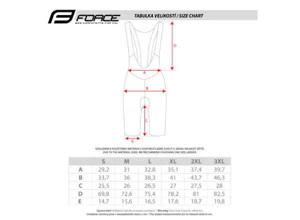 Force Mono Herren-Radhose mit Polster und Trägern schwarz