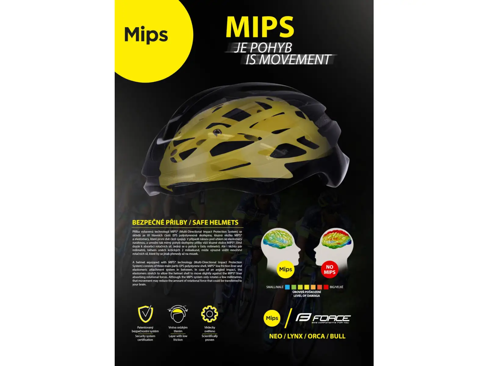 Force Bull Hue Mips Fahrradhelm Weiß/Schwarz