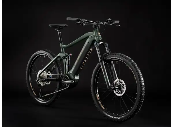 Haibike Alltrail 4 in mattem Grün/Gold Blau, vollgefedertes E-Bike