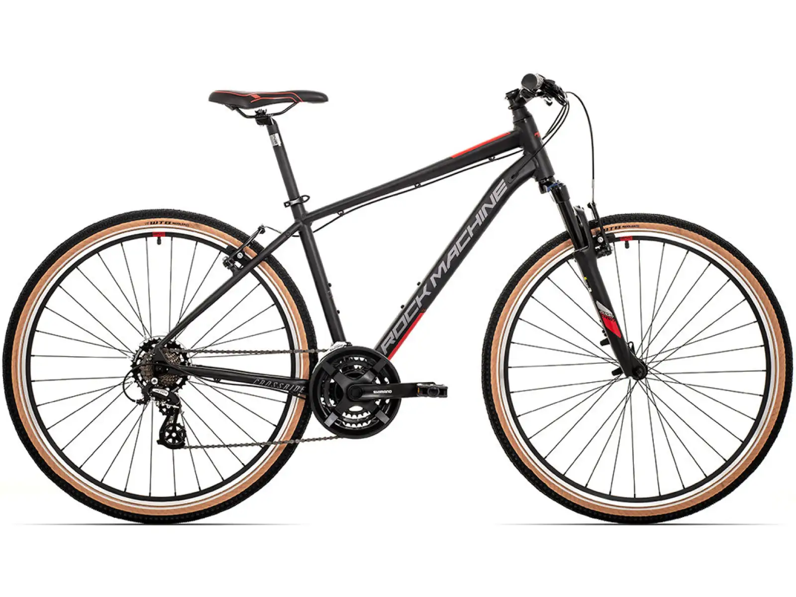 Rock Machine CrossRide 100 matt schwarz/dunkelgrau/ziegelrot Trekkingrad AUSSTELLUNGSMODELL
