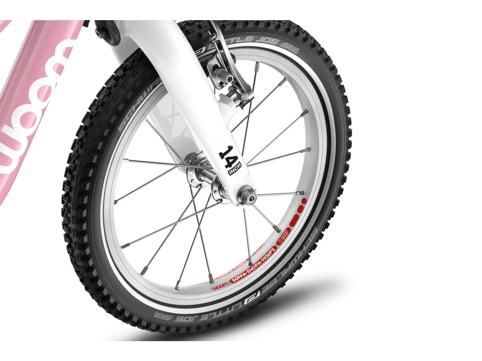 Woom GO 1 Plus Kinderlaufrad 14" Farbe Powder Pink