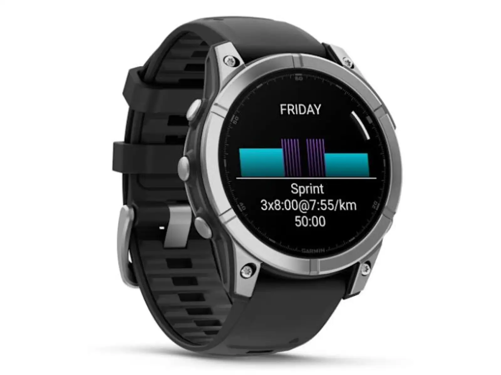 Garmin fenix E - 47 mm AMOLED Smartwatch aus Edelstahl