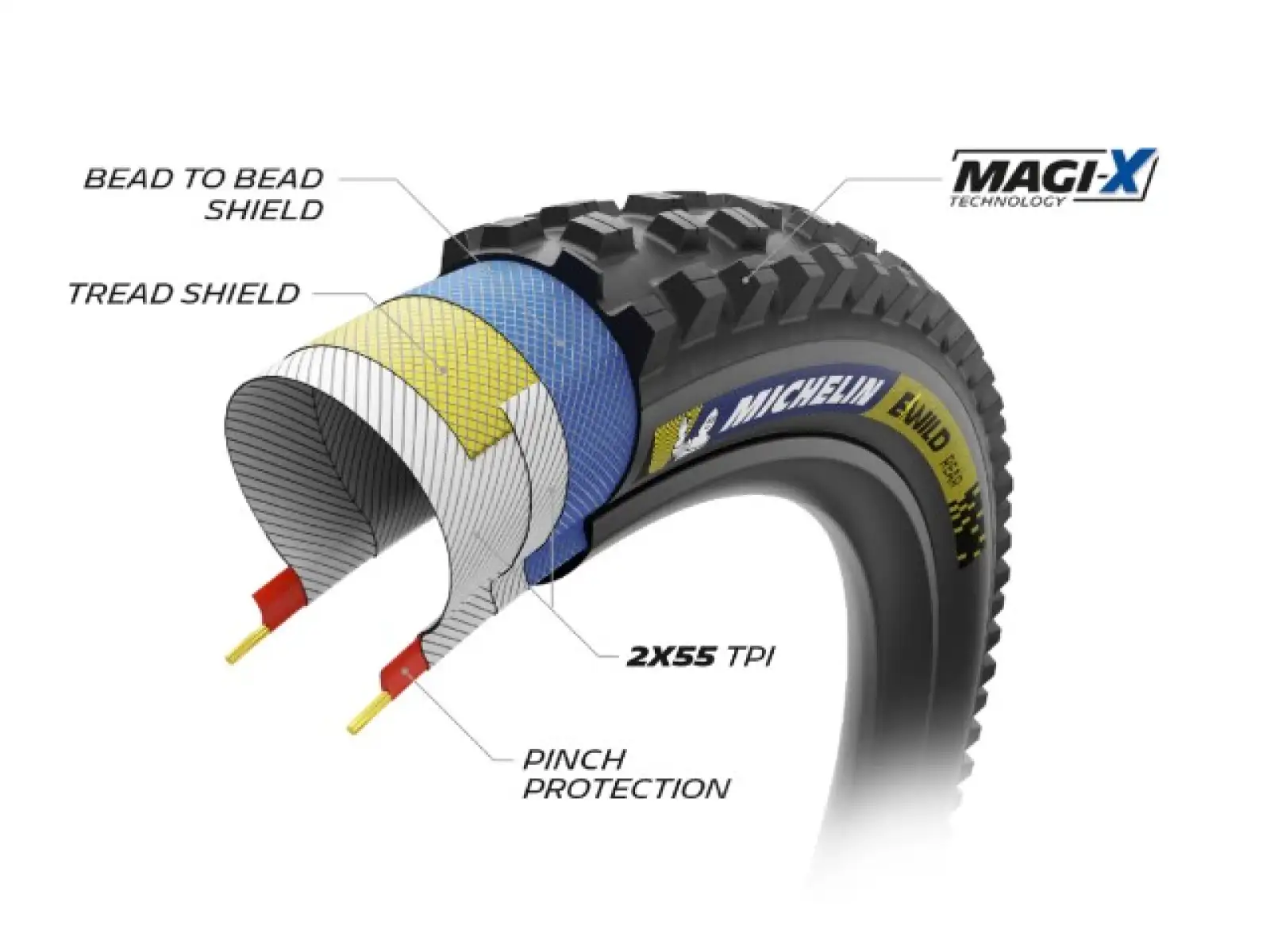 Michelin E-Wild Rear 29" Racing Line TS TLR MTB Reifen mit Kevlar
