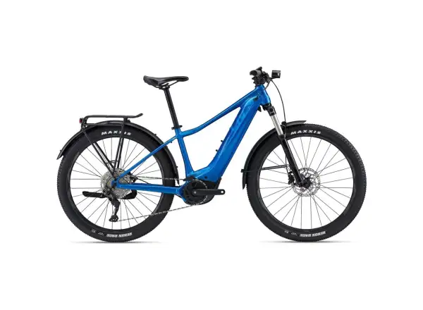 Liv Vall-E+ EX Elektro-Mountainbike in Azure Blue.