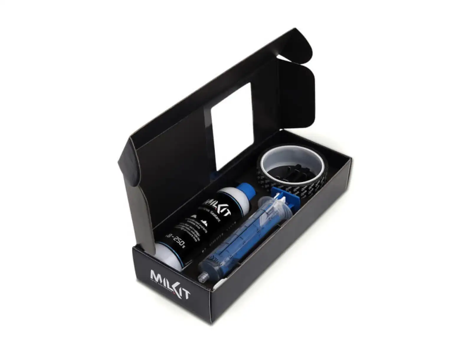 milKit Tubeless Conversion Kit mit 45 mm Ventilen und 25 mm Band.