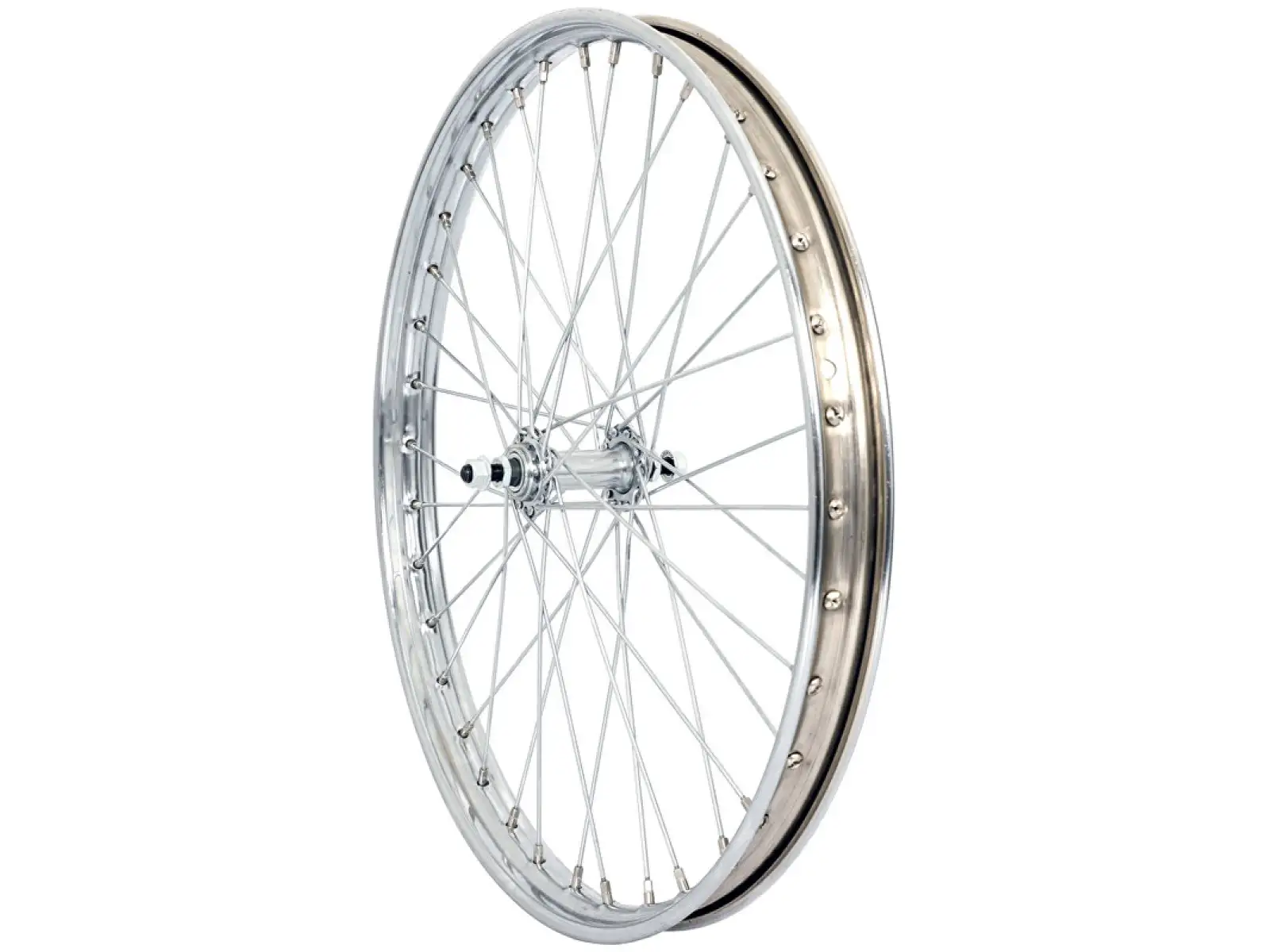 Einspeichenrad 2 1/4-19 Fe für Karren chrom