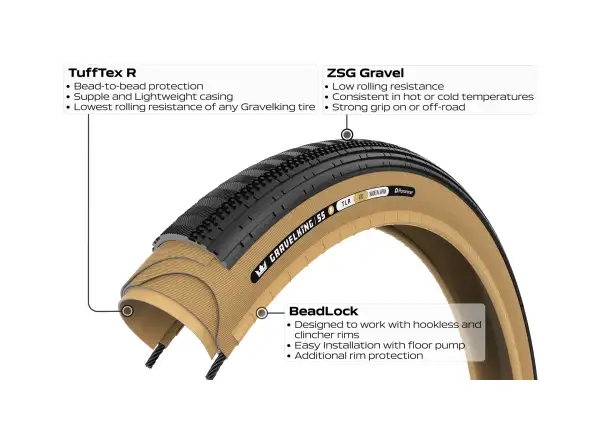 Panaracer Gravelking SS R 28" Schotterreifen Kevlar schwarz/Amber