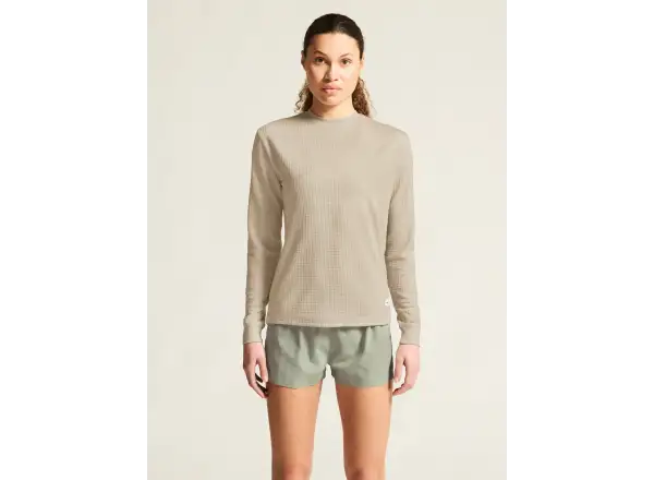Craf Wool Waffle Damen T-Shirt Langarm beige