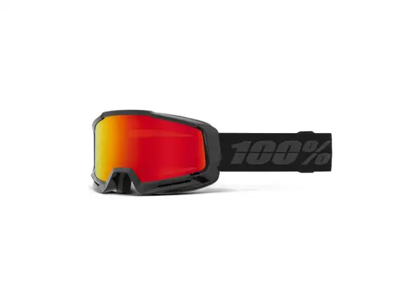 100% Okan Ski Goggles Black/HiPER Red Mirror