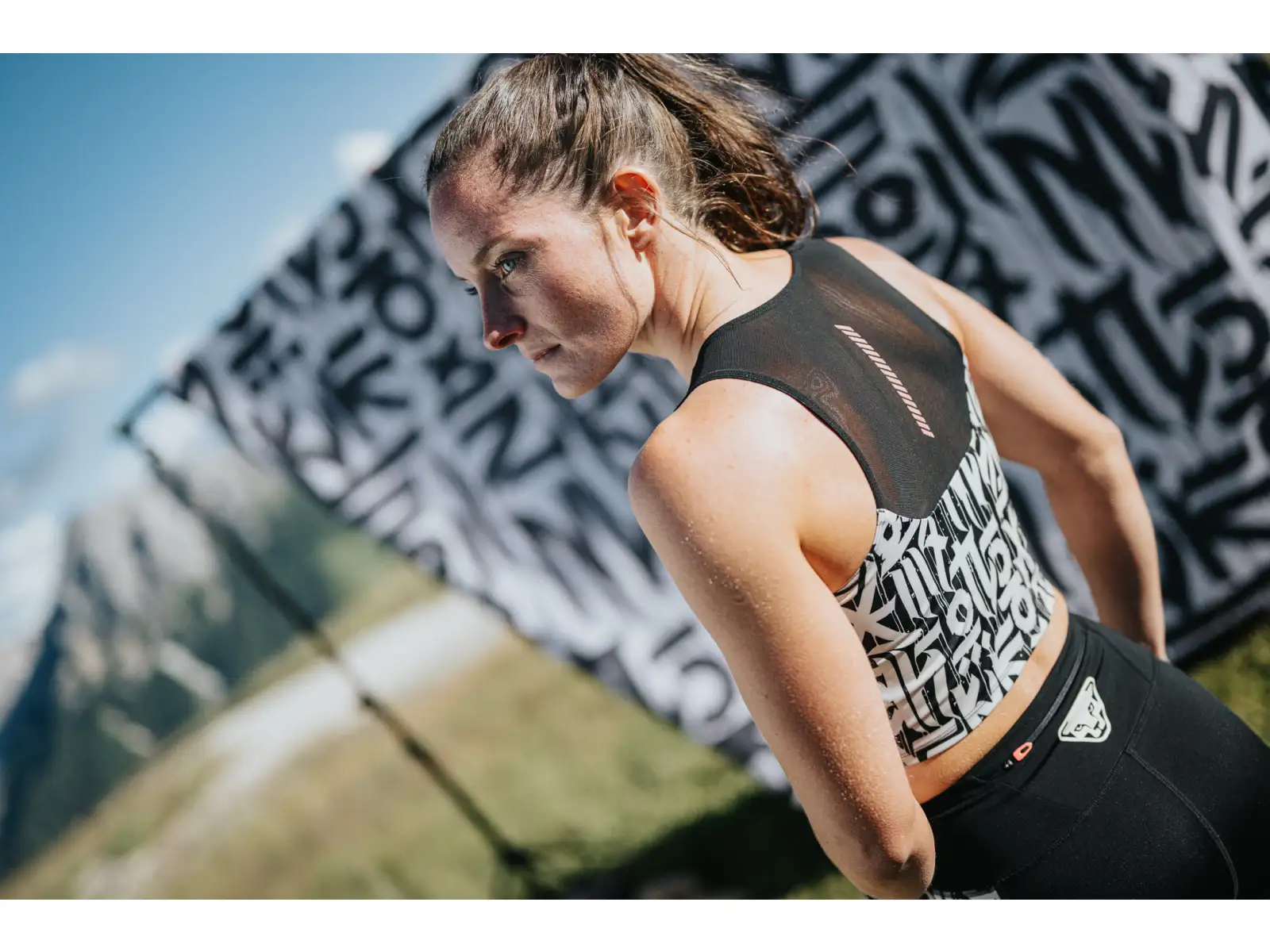 Dynafit Trail Crop Top Damen ärmelloses Trikot Black Out