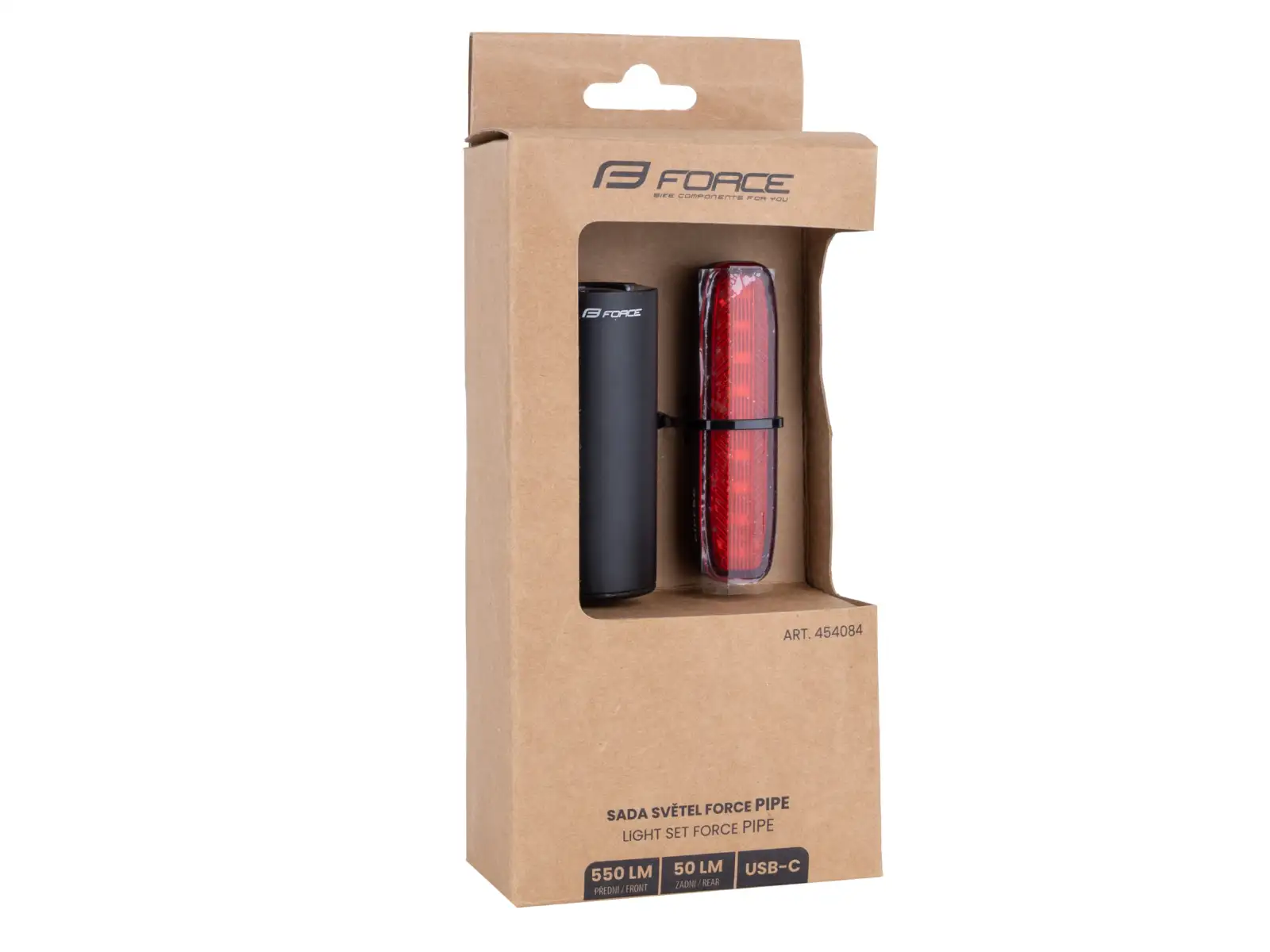 Force Pipe USB Lichtset vorne + hinten schwarz