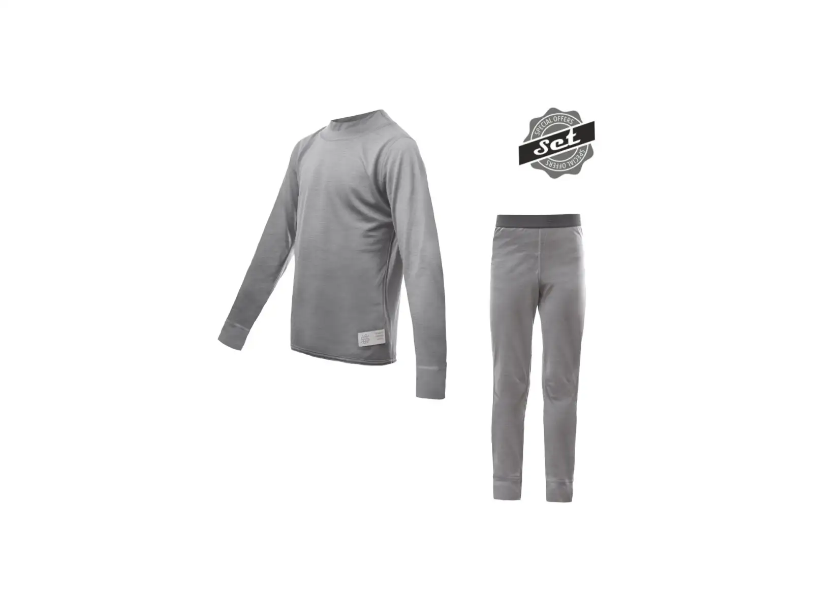 Sensor Merino Active Set Junioren langärmeliges Shirt + Hose grau