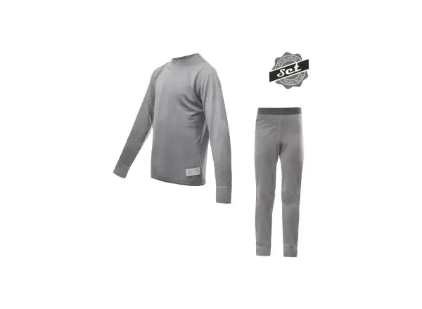 Sensor Merino Active Set Junioren langärmeliges Shirt + Hose grau