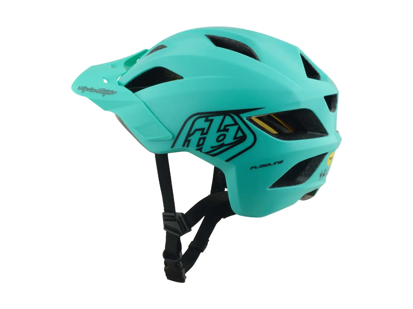 Troy Lee Designs Youth Flowline MIPS Kinderhelm Point Charcoal/Real Teal