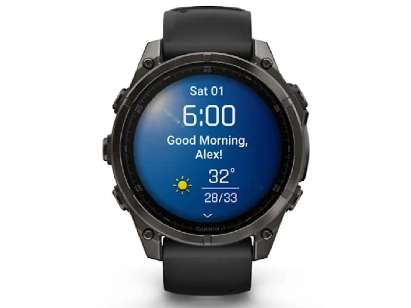 Garmin fenix 8 - 47 mm AMOLED Saphir Smartwatch Carbon Grey DLC Titan Schwarz/Grau