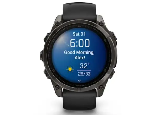 Garmin fenix 8 - 47 mm AMOLED Saphir Smartwatch Carbon Grey DLC Titan Schwarz/Grau