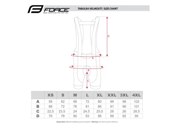 Force Vision Herren Shorts mit Latz und Polsterung Schwarz/Weiß