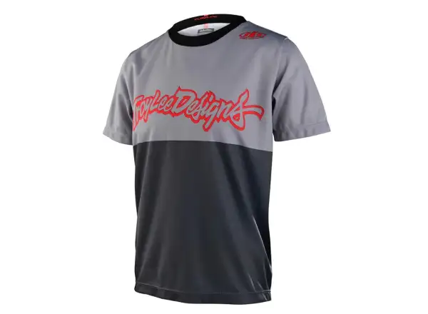 Troy Lee Designs Flowline Kinder T-Shirt kurzarm Scripter Grau