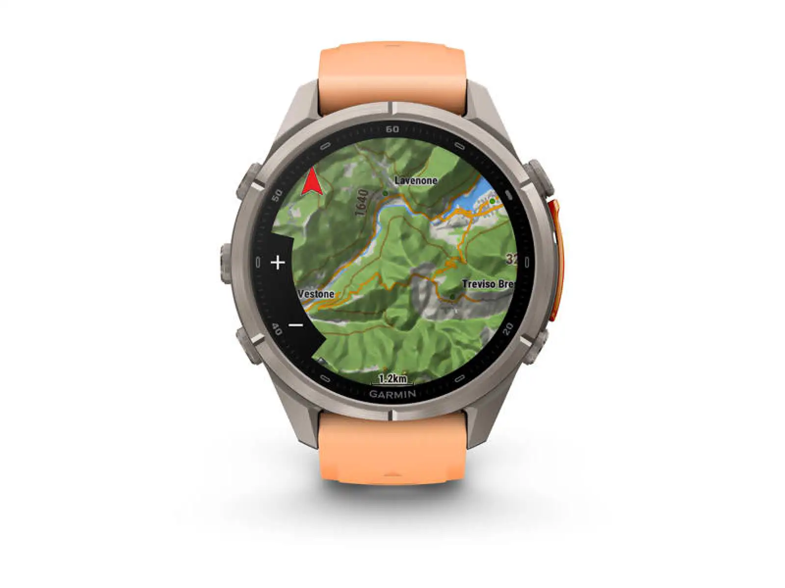 Garmin fenix 9 Pro – inReach 43 mm Smartwatch Titanium Shell pink/autumn orange Silikonarmband