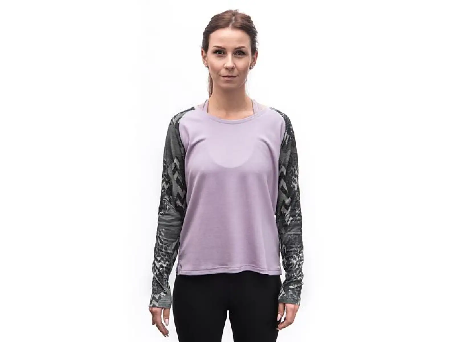 Sensor Merino Blend Impress Damen Langarmshirt Mystic Violet/Zebra