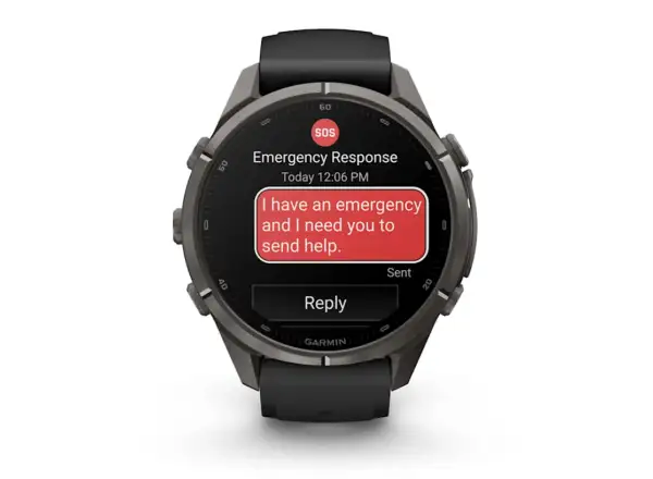 Garmin Fénix 9 Pro inReach 43 mm Smartwatch Carbon Gray DLC Titanium Black/Pebble Gray