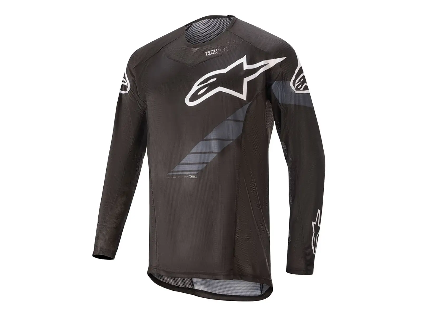Alpinestars Techstar L/S Herren Langarm-Trikot Schwarz Anthrazit