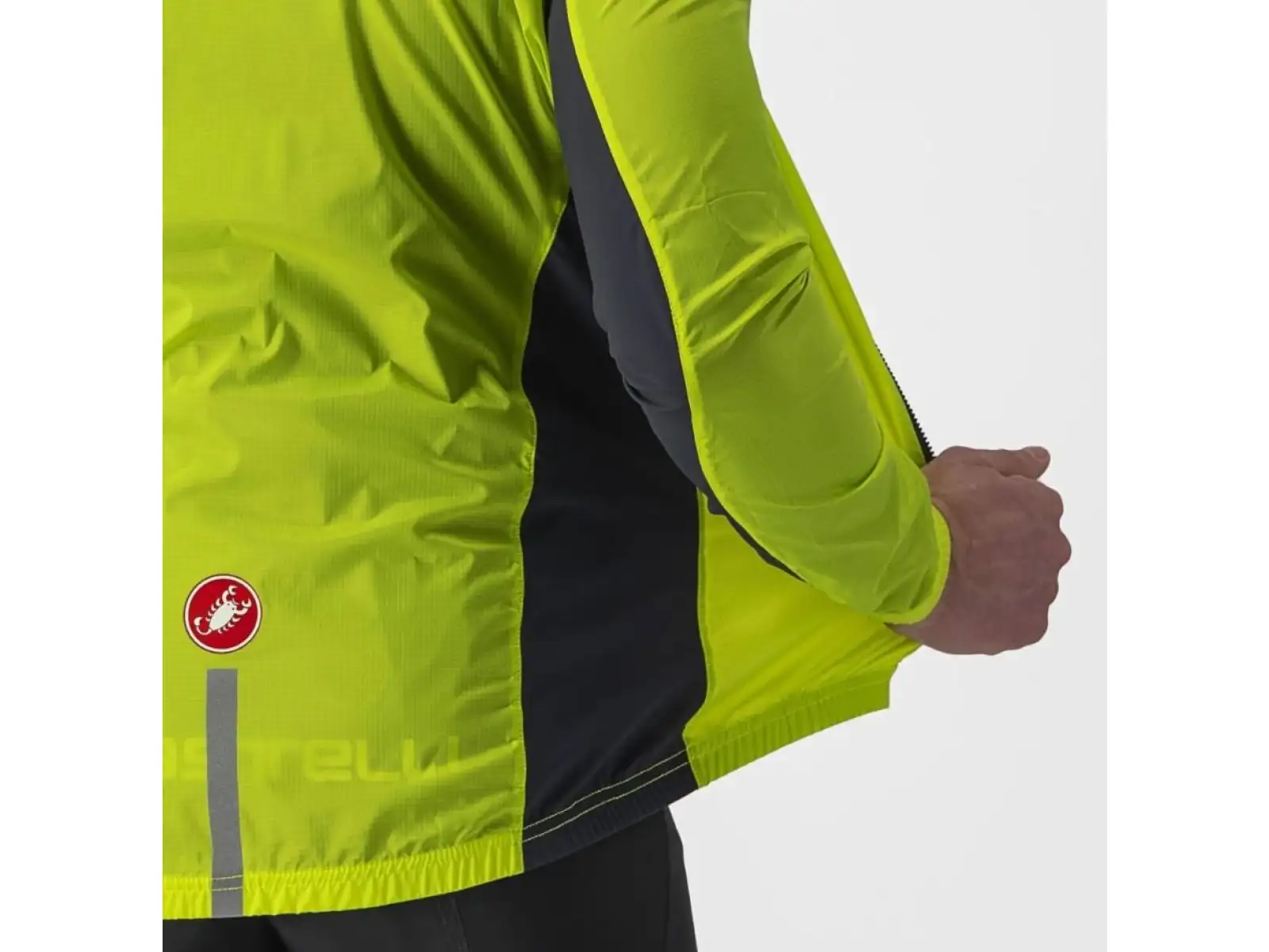 Castelli Squadra Stretch Herrenjacke Electric Lime/Dunkelgrau