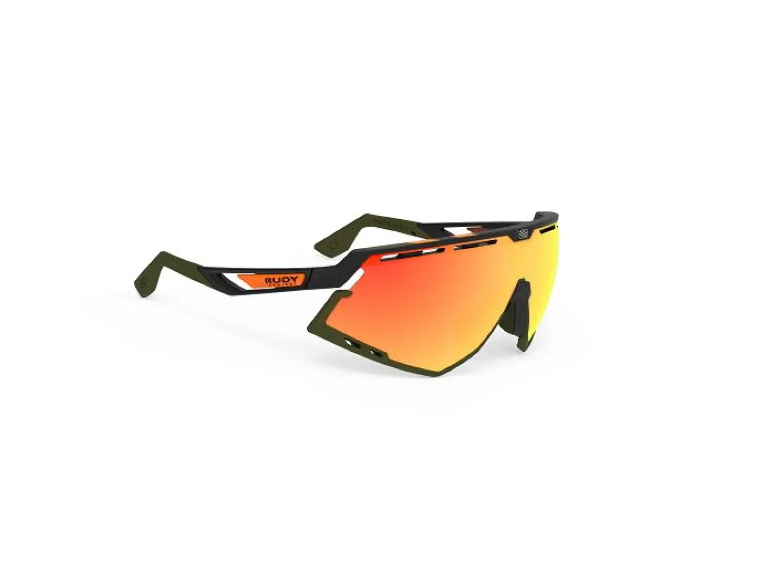 Rudy Project Defender Brille Streifen Schwarz Matt/Schwarz Multilaser Orange