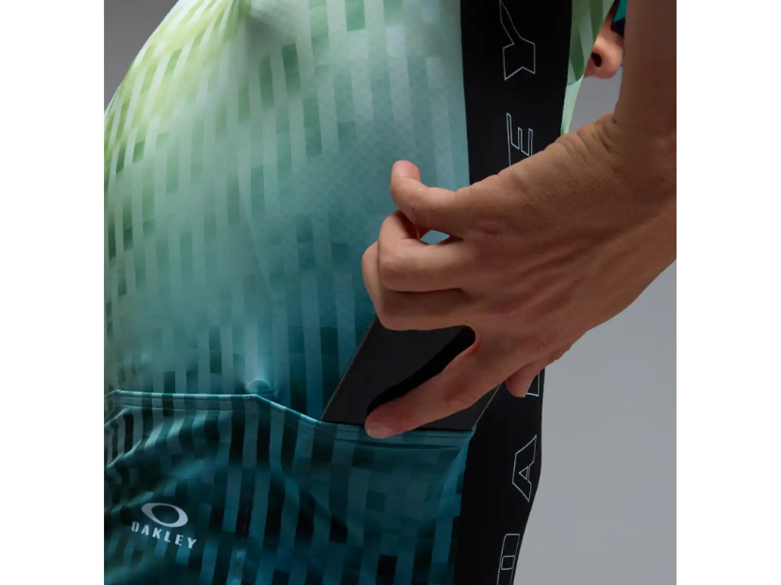 Oakley Icon Training Herren Trikot Kurzarm Green Glitch Print