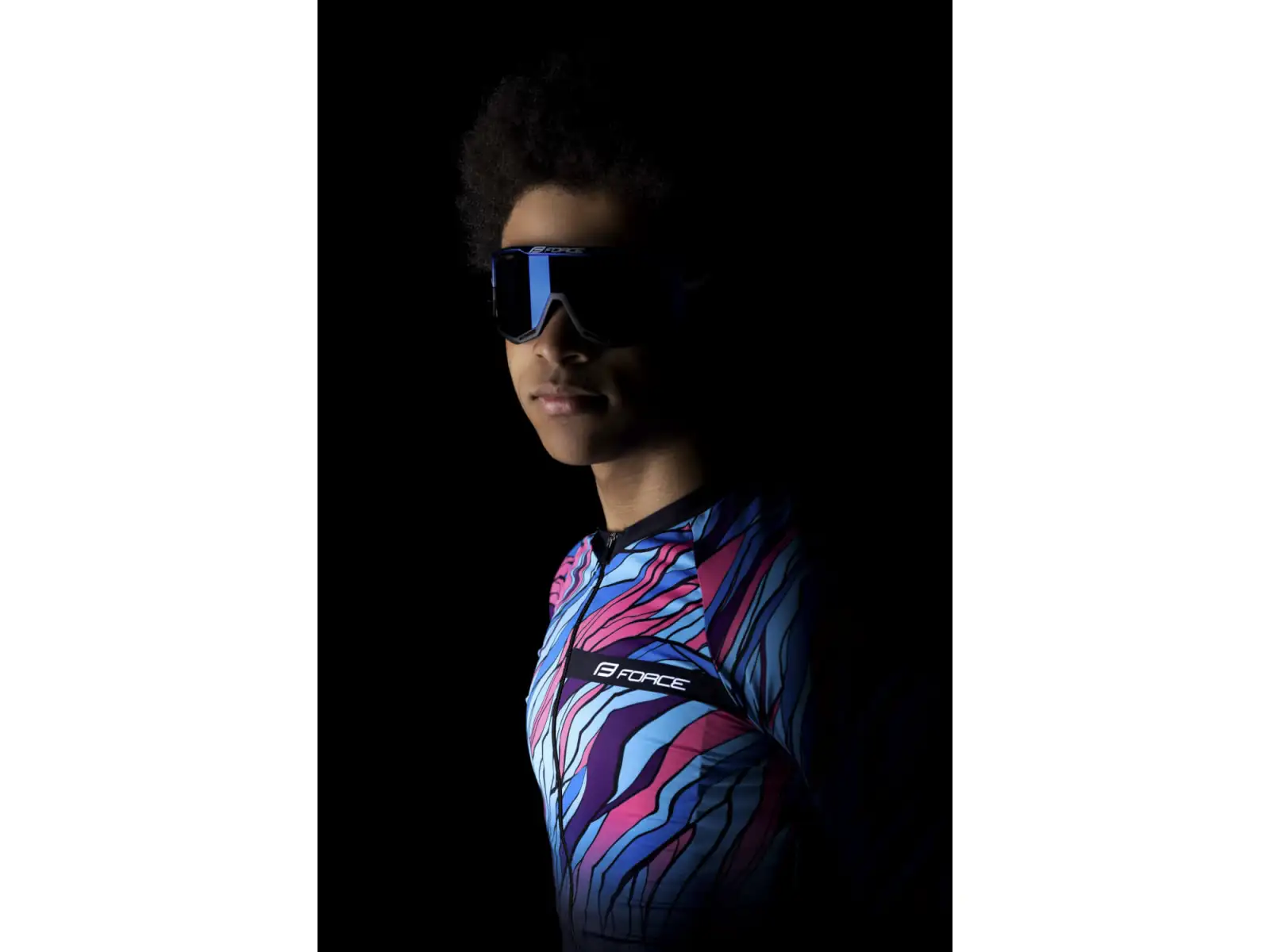 Force Life Herren Kurzarmtrikot schwarz/blau/rosa
