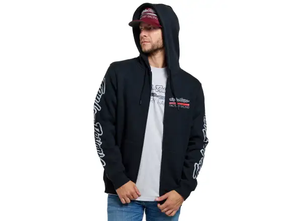 Troy Lee Designs Factory Racing Herren Kapuzenjacke mit Reißverschluss Black heather/Red