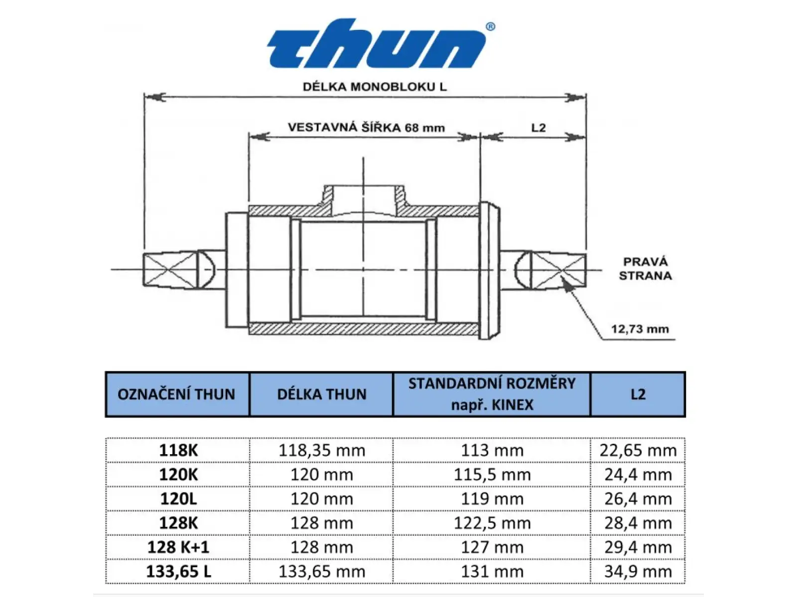 Thun BSA 68 mm Vierkant-Innenlager