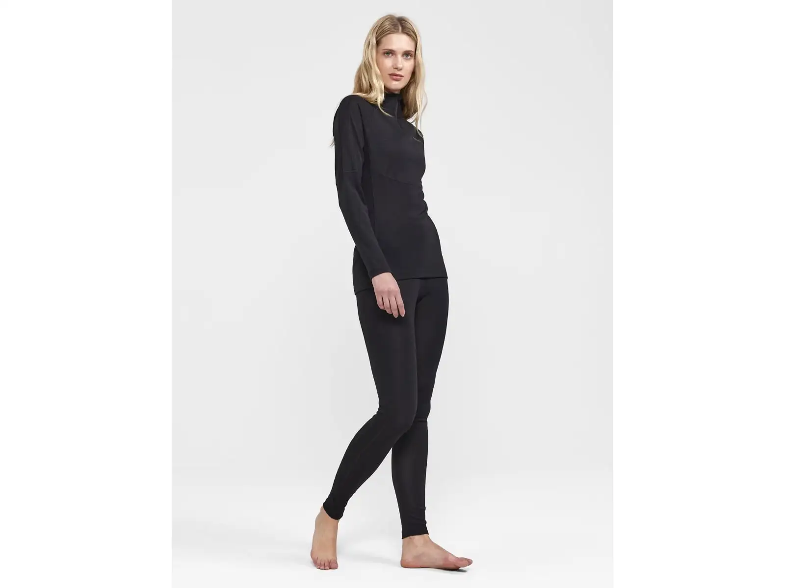 Craft ADV Wool Merino Damen Langarmshirt mit Reißverschluss schwarz