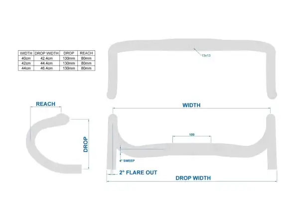 Ritchey Superlogic Evo Curve Internal Routing UD Matte 40 Lenker