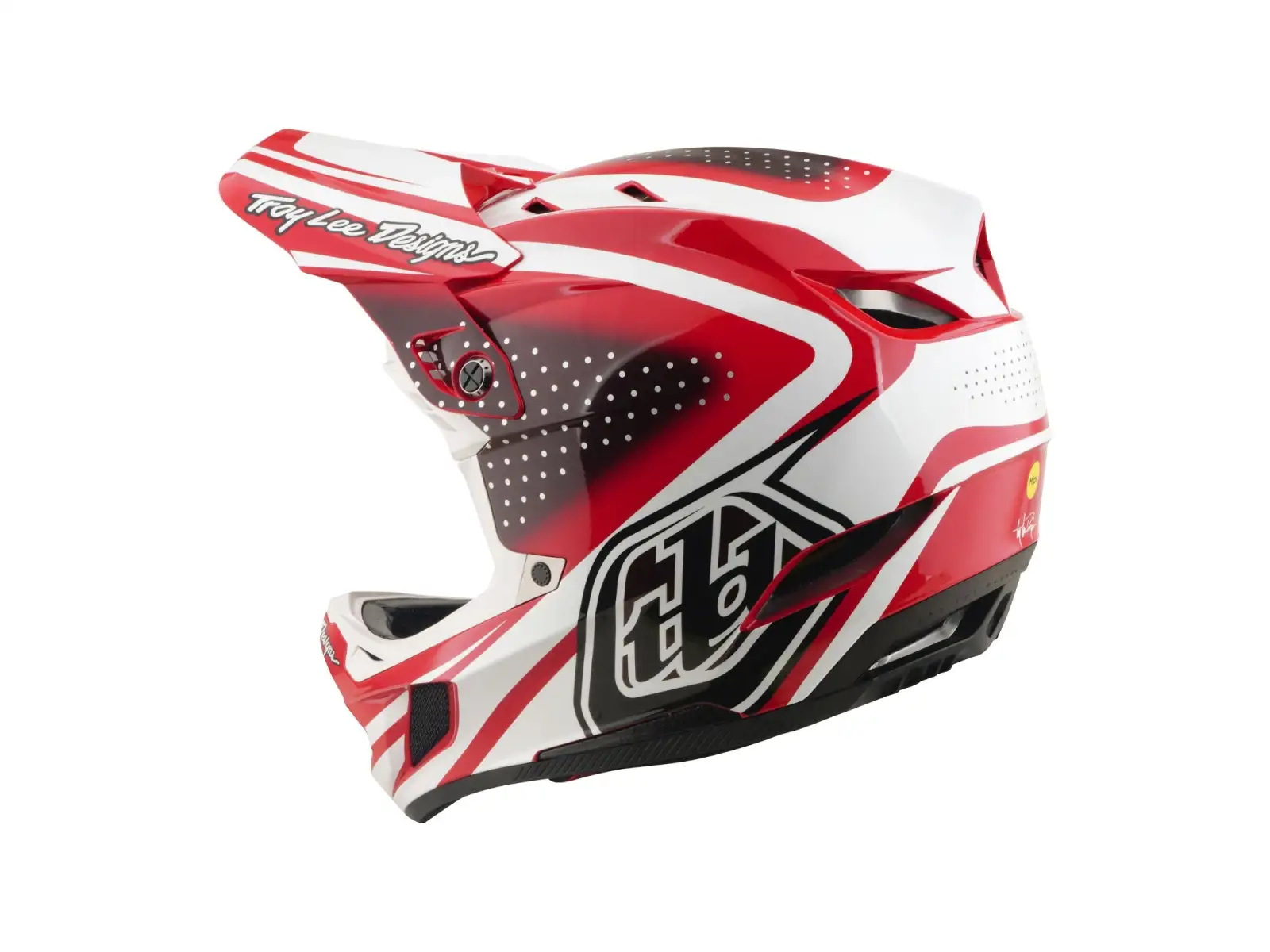 Troy Lee Designs D4 Polyacrylite MIPS Helm Line Fire/white