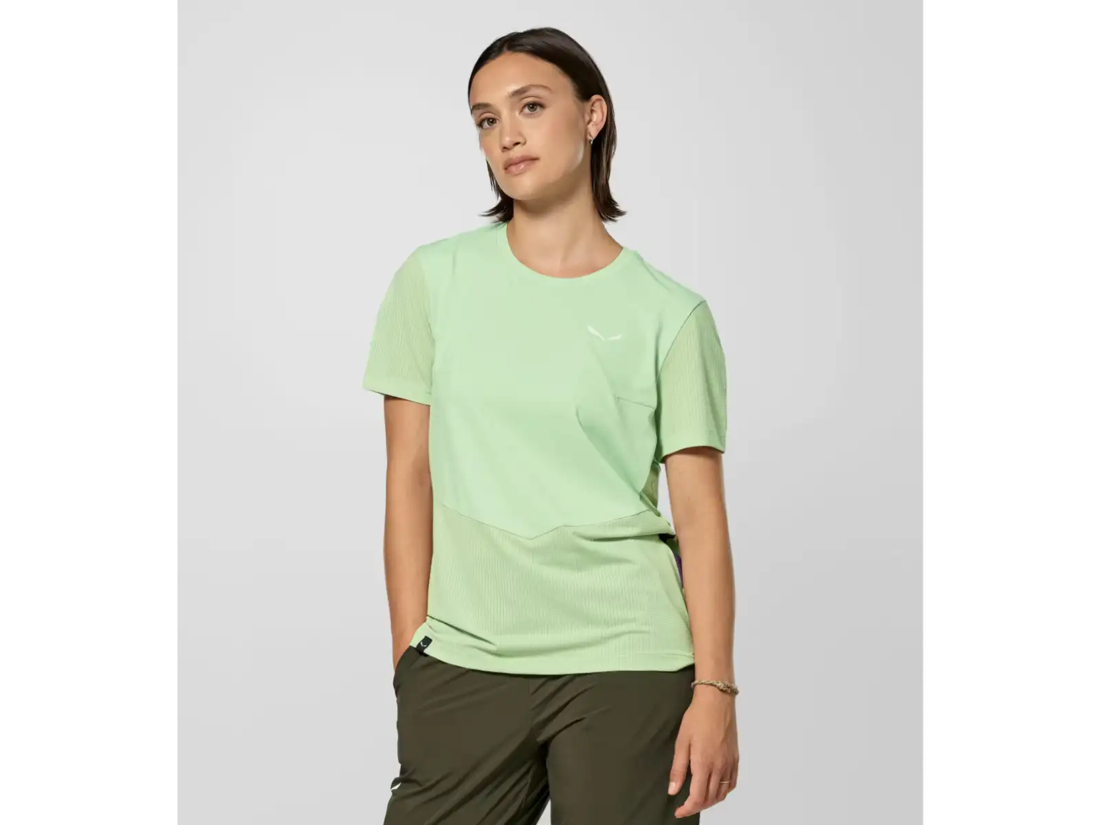 Salewa Dry'Ton Hybrid Damen T-Shirt Kurzarm Pastel Green