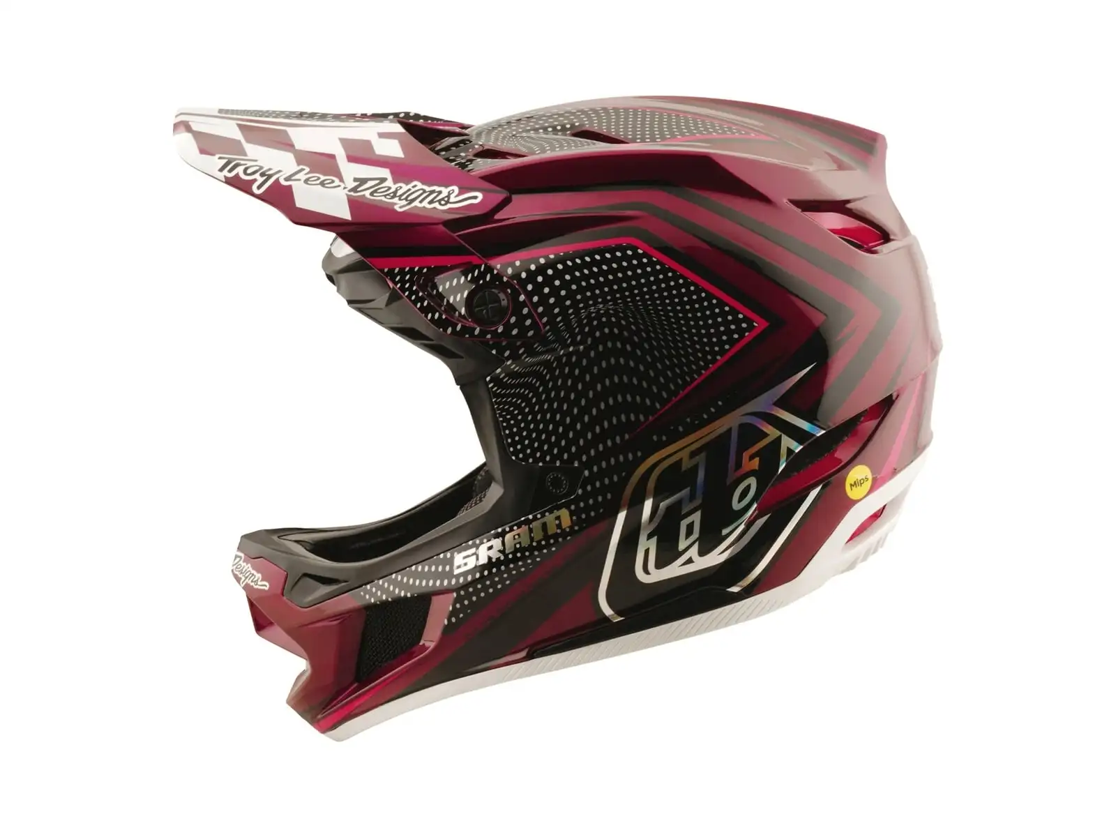 Troy Lee Dsigns x SRAM D4 Carbon Helm Radioscape Black/Berry