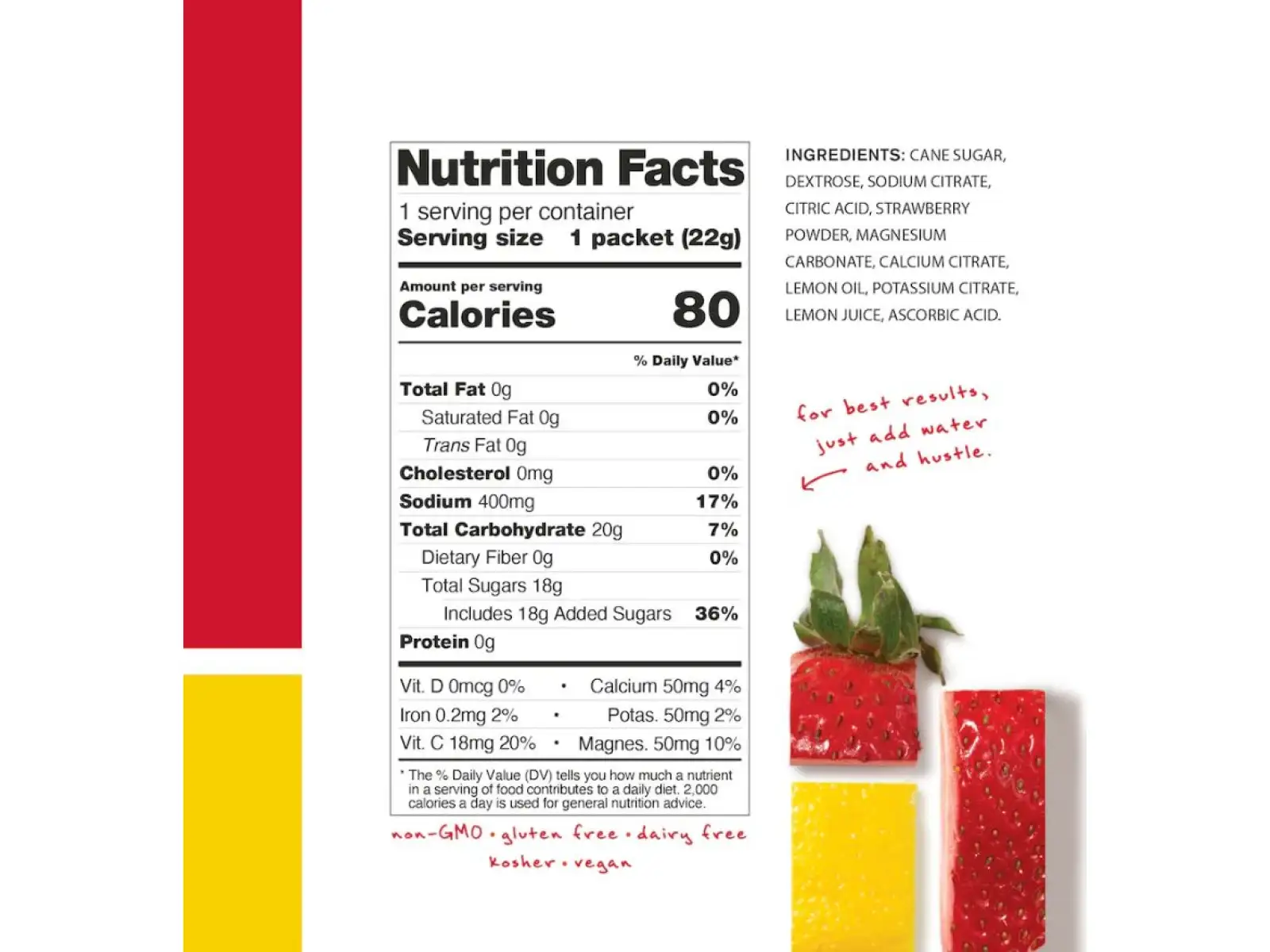 Skratch Labs Hydration Sport Drink Mix Ionisches Getränk 440 g Erdbeerlimonade